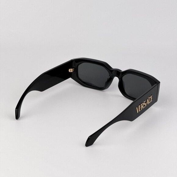 Versace VE4489U GB1/87 Black Rectangle Sunglasses Dark Grey Lens Unisex main image 5